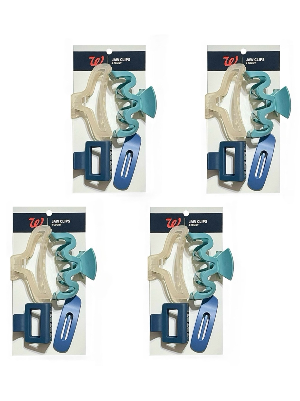 (4) Walgreens Fashion Jaw Clips (4 ct)
